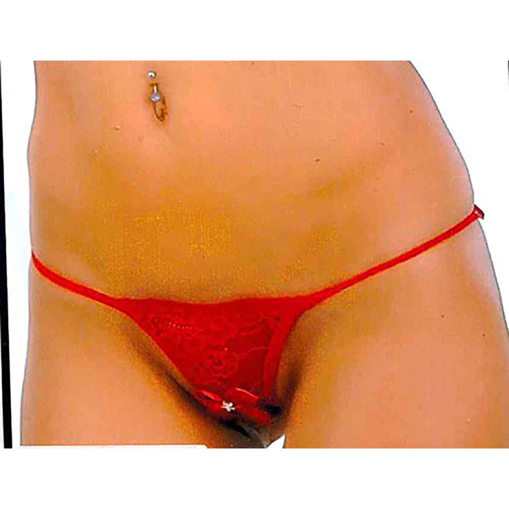 PERIZOMA SEXY APERTO IN PIZZO CON GIOIELLO