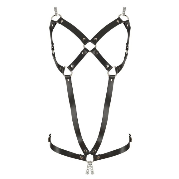 BODY IN PELLE SEXY HARNESS PER DONNA APERTO SUL SENO