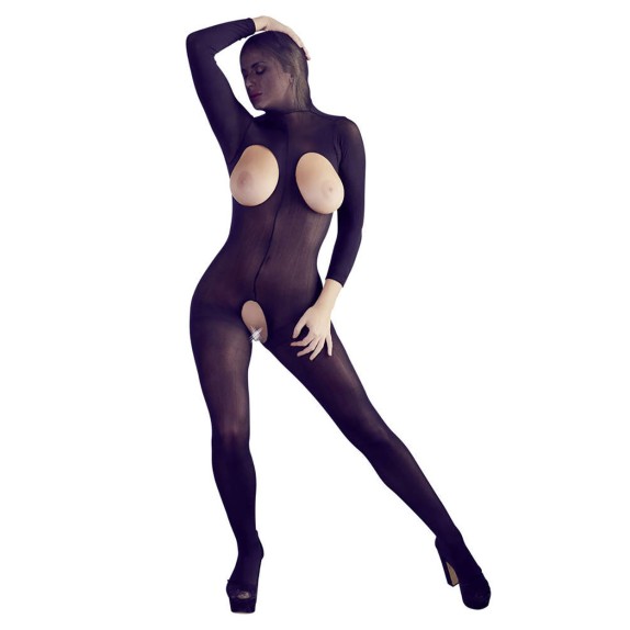 TUTA IN CALZA SEXY APERTA PER DONNA CON CAPPUCCIO