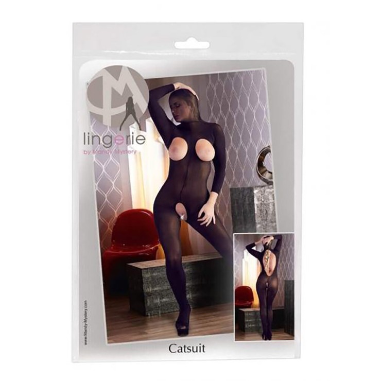 TUTA IN CALZA SEXY APERTA PER DONNA CON CAPPUCCIO