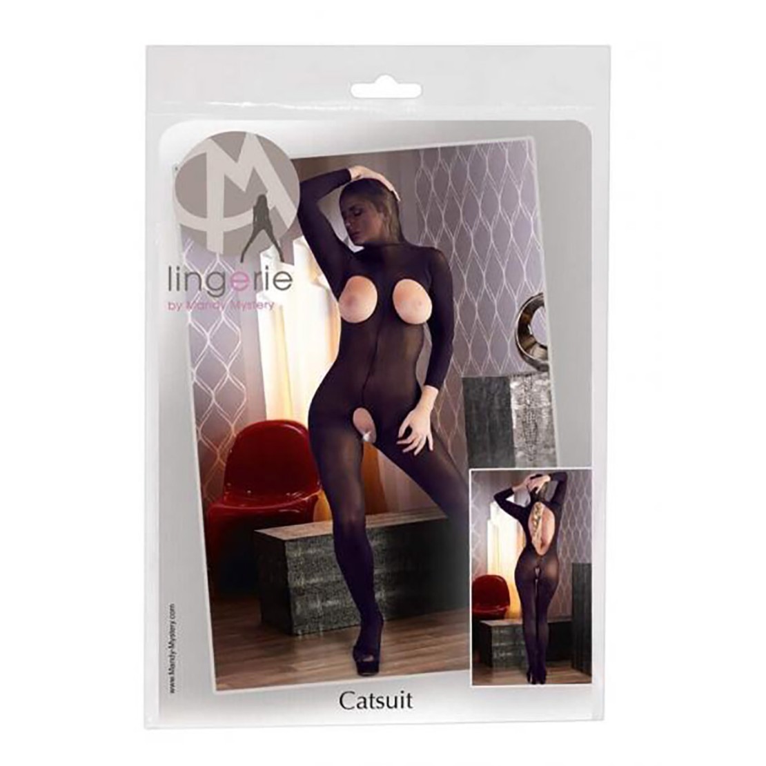 TUTA IN CALZA SEXY APERTA PER DONNA CON CAPPUCCIO