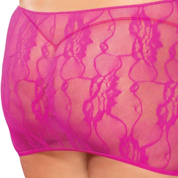 MINI ABITO CHEMISE SEXY PER DONNA IN TULLE TRASPARENTE TAGLIA GRANDE
