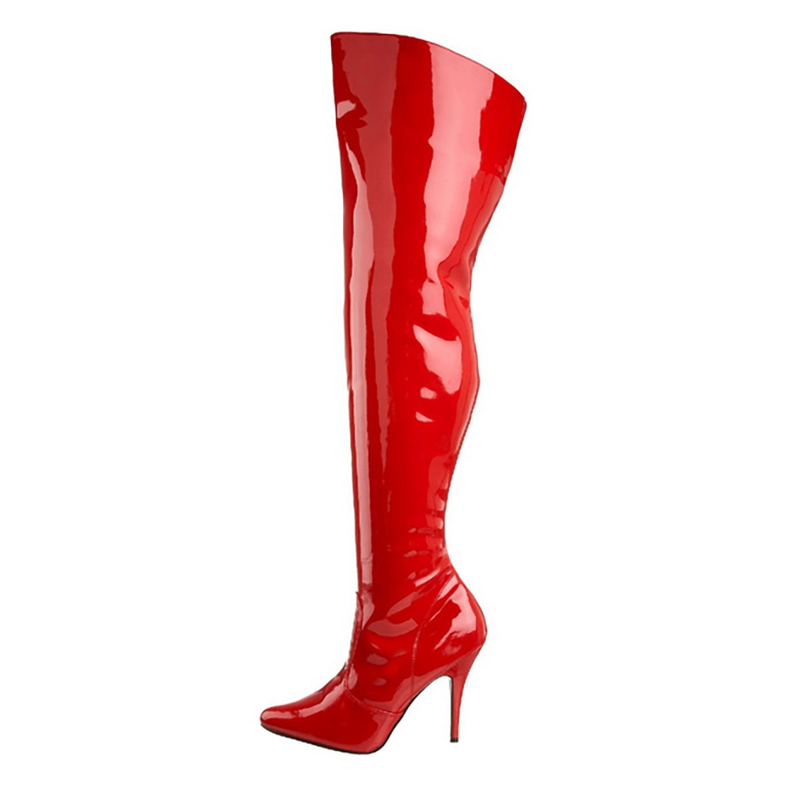 STIVALI SEXY PER DONNA IN VERNICE ROSSA SOPRA...