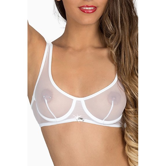 REGGISENO SEXY PER DONNA IN TULLE CON FERRETTI