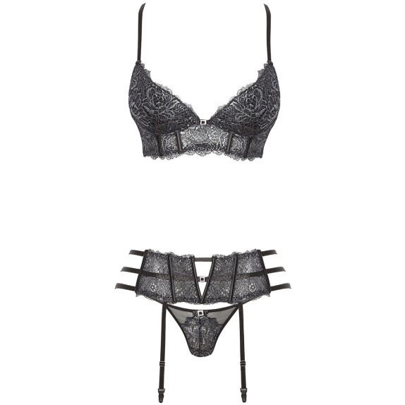 COMPLETO SEXY PER DONNA TRE PEZZI ILEEN CON DECORAZIONI GLITTERATE