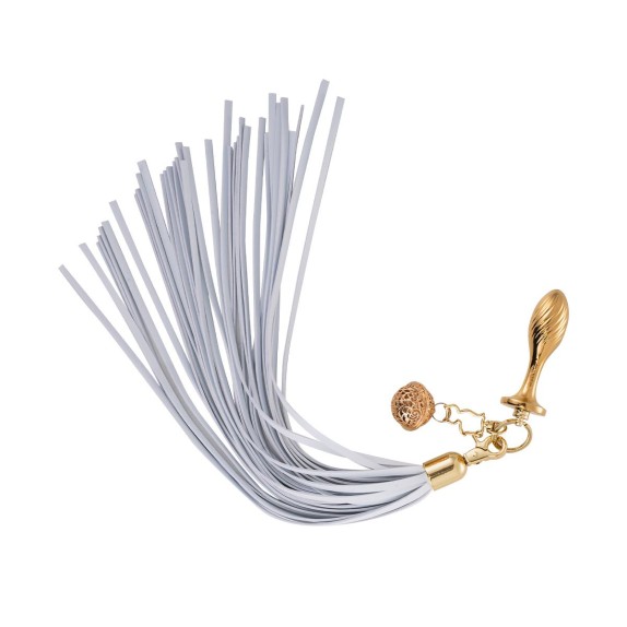 KIT PLUG ANALE CON FRUSTA E CAMPANELLINO SGANCIABILE SEX TOY 2 IN 1