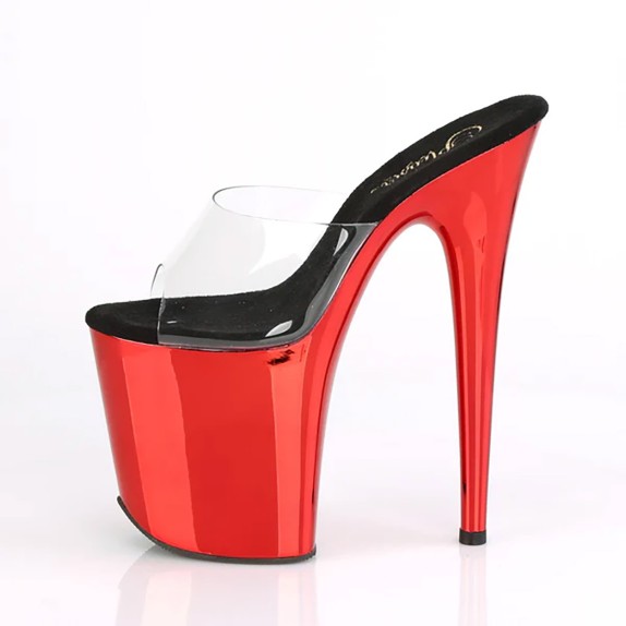 SANDALO SCARPA SEXY PER POLE LAP DANCE PLEASER TACCO 20 ROSSO