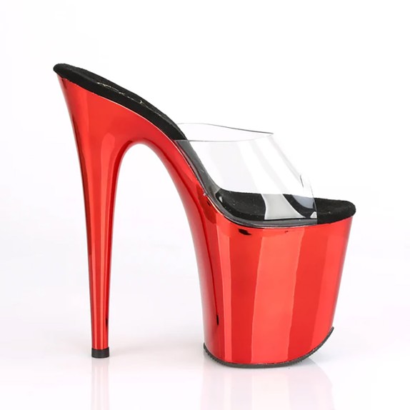 SANDALO SCARPE SEXY PER POLE LAP DANCE PLEASER TACCO 20 ROSSO