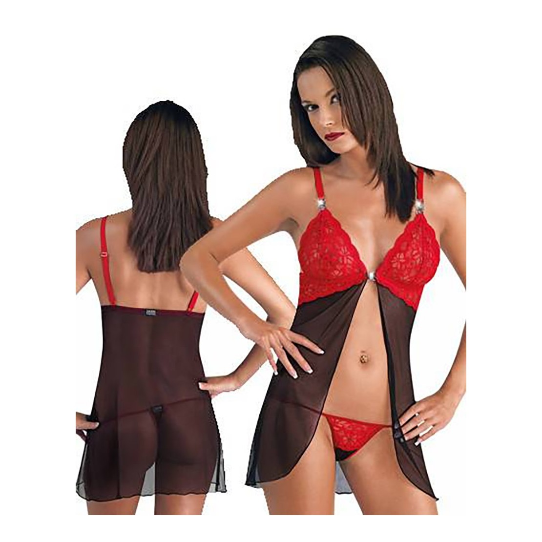 BABYDOLL SEXY PER DONNA PIZZO RICAMATO CON...