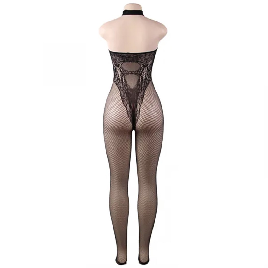 TUTA CATSUIT A RETE CON RICAMI SEXY PER DONNA...