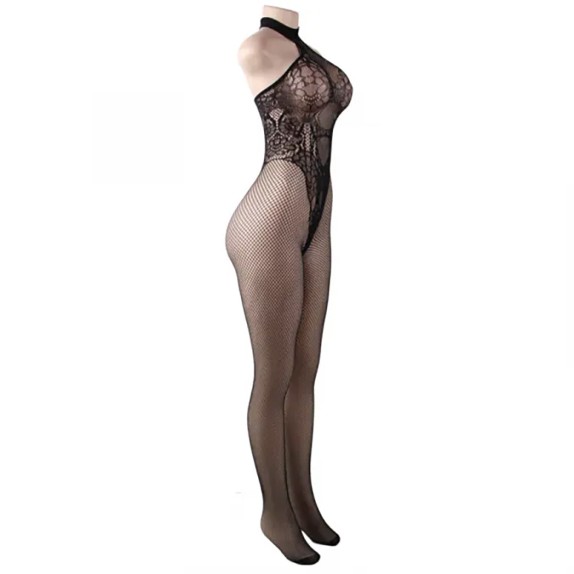 TUTA CATSUIT A RETE CON RICAMI SEXY PER DONNA H3251