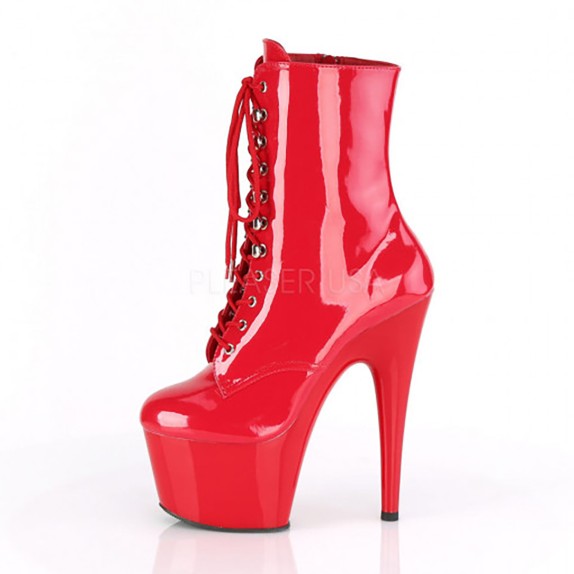 STIVALETTI SEXY PER DONNA IN VERNICE ROSSA TACCO CM. 18 ADORE PLEASER