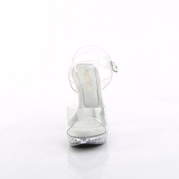 SANDALO SEXY PER DONNA TRASPARENTE CON STRASS COCKTAIL