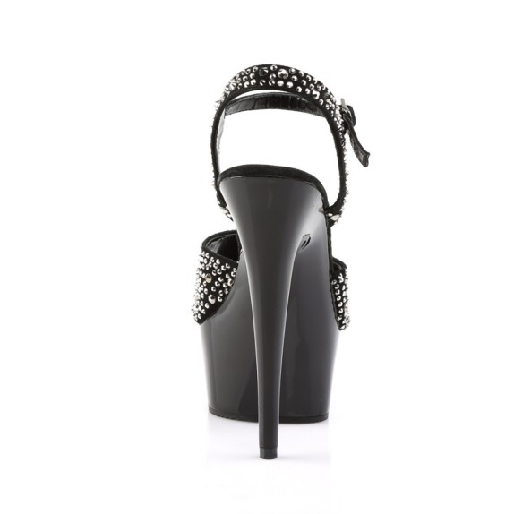 SANDALO SEXY PER DONNA TACCO 15 cm CON STRASS E CINTURINO DELIGHT PLEASER