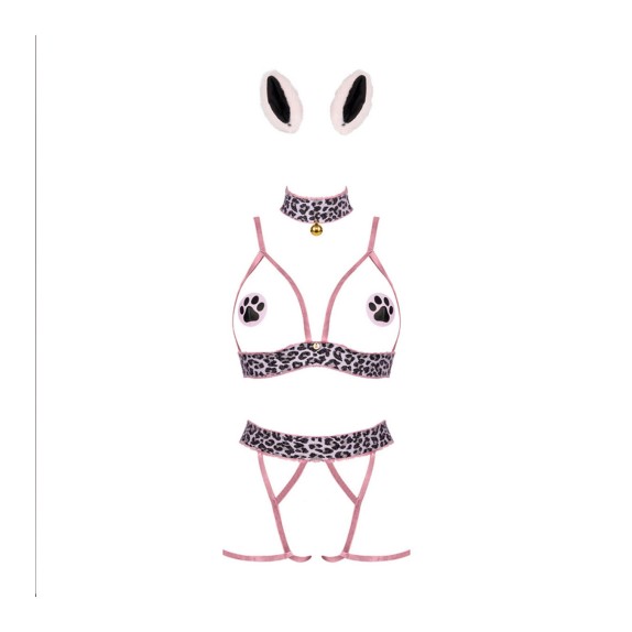 COSTUME SEXY PER DONNA DA GATTINA SET 5 PEZZI OBSESSIVE
