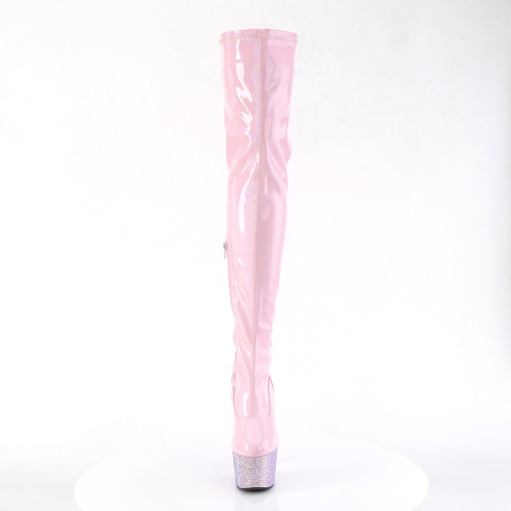 STIVALI ROSA SEXY TACCO 18 CM CON STRASS PER LAP E POLE... 2
