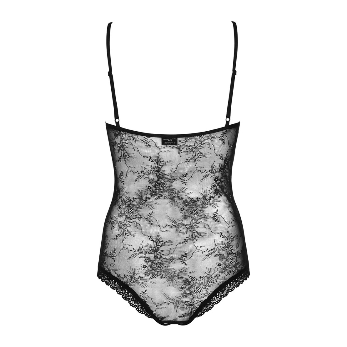 BODY IN PIZZO NERO SEXY PER DONNA APERTO SUL...