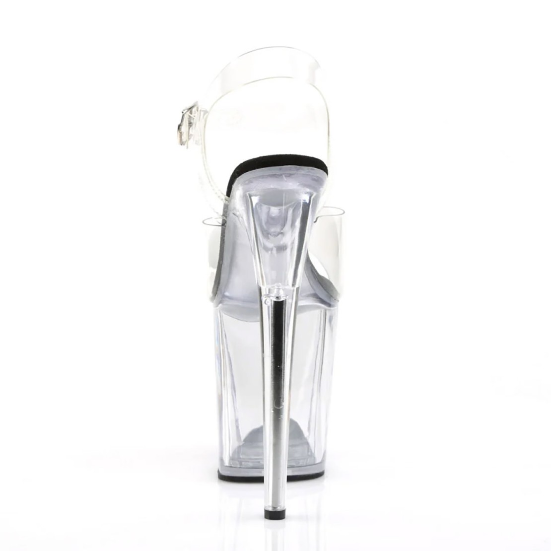 SANDALI SEXY TACCO 20 CM TRASPARENTI CON CINTURINO