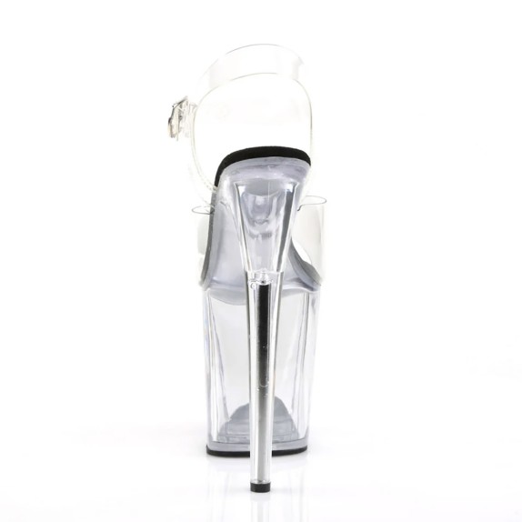 SANDALI SEXY TACCO 20 CM TRASPARENTI CON CINTURINO