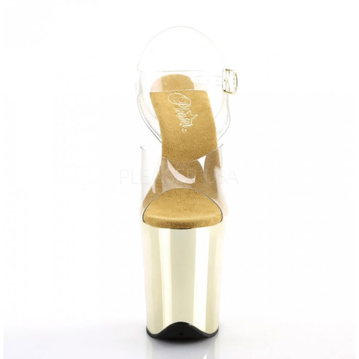 SANDALI DORATI SEXY PER DONNA TACCO 20 CM CON CINTURINO E... 2