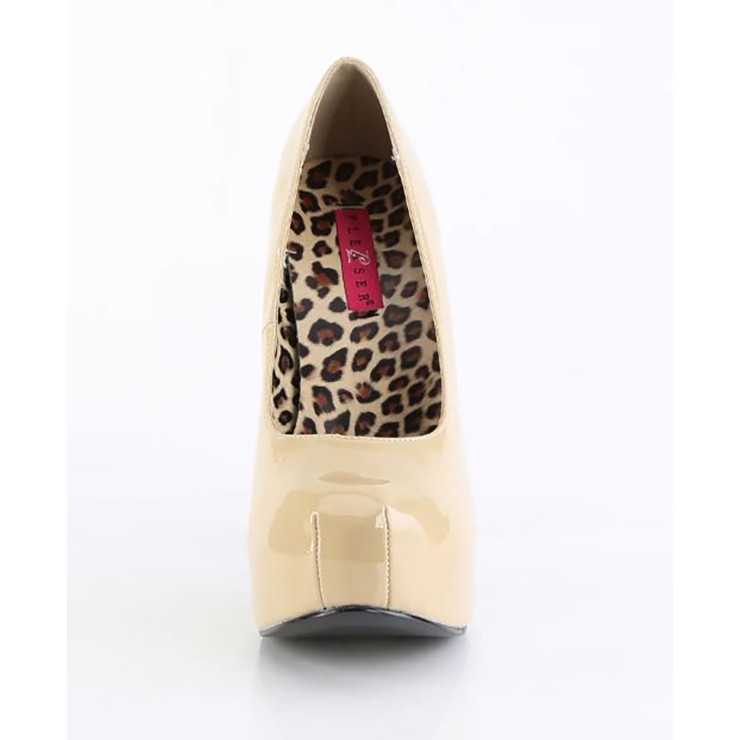 SCARPE SEXY DECOLTE' BORDELLO LUCIDO COLOR CREMA 2