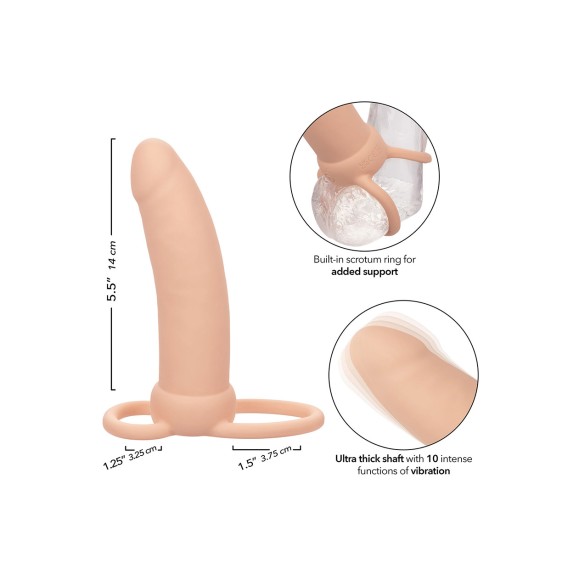 FALLO VIBRANTE PER DOPPIA PENETRAZIONE CHE SI ATTACCA AL PENE CON COCK RING