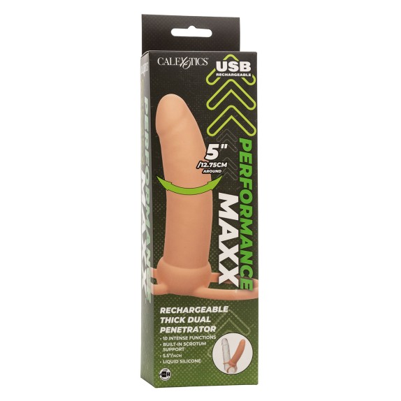 FALLO VIBRANTE PER DOPPIA PENETRAZIONE CHE SI ATTACCA AL PENE CON COCK RING