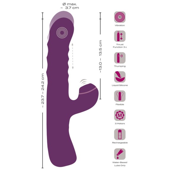 RABBIT SEX TOY DONNA CON MOVIMENTO SU E GIU' E VIBRAZIONE CON PULSAZIONE CLITORIDE