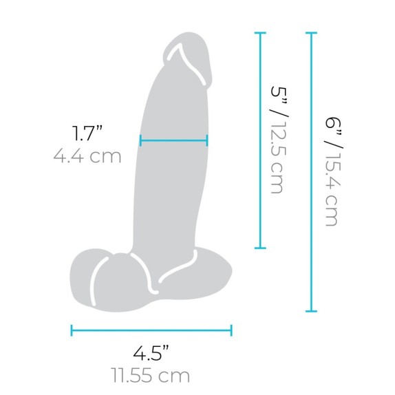 FALLO SUPER REALISTICO DILDO MORBIDO CON DETTAGLI MISURE 15,4 CM & 17,8 CM