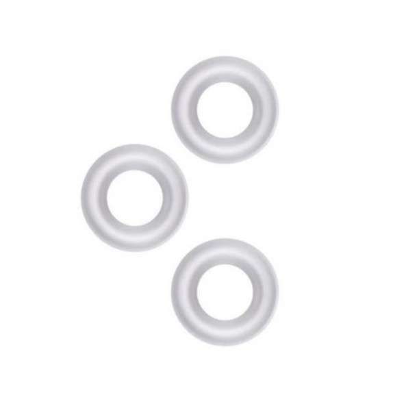 SET 3 ANELLI RING PER PENE MORDIBI TRASPARENTI DA 1,8 CM DI DIAMETRO STAMINA RING