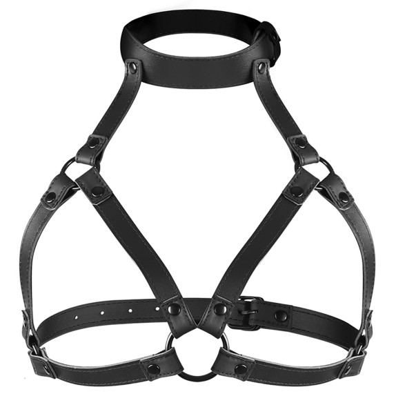 REGGISENO HARNESS APERTO SEXY DONNA REGOLABILE FINTA PELLE