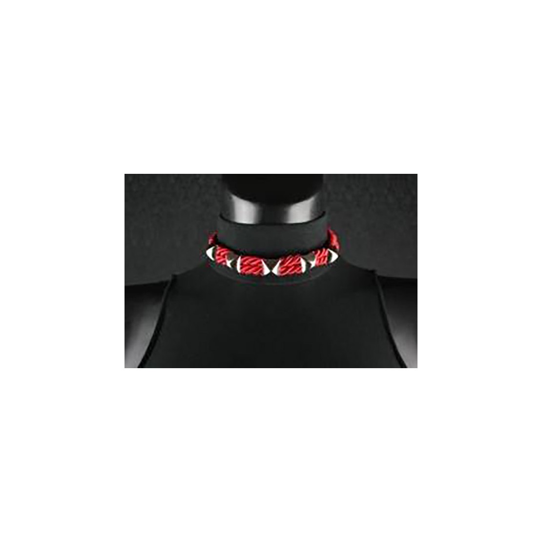 COLLARE UOMO CORDA ROSSO CON BORCHIE REIP ROPE