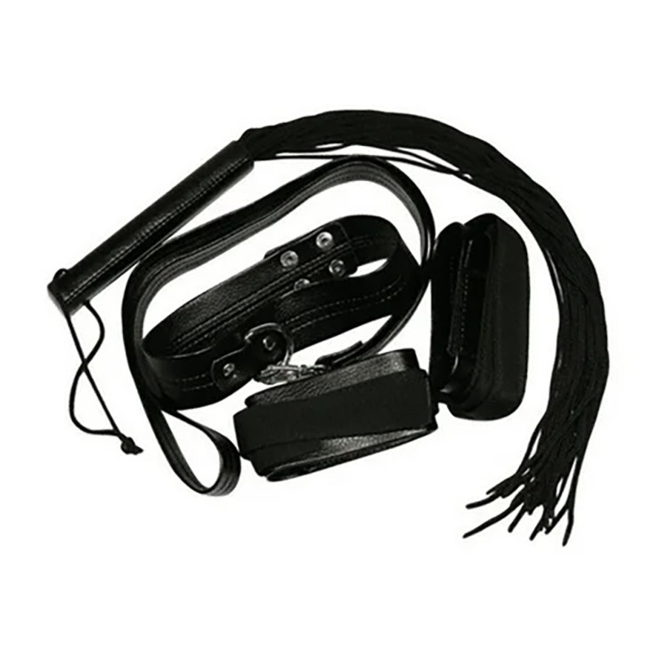 SET SADOMASO FETISH FRUSTA COLLARE MANETTE GUINZAGLIO 2