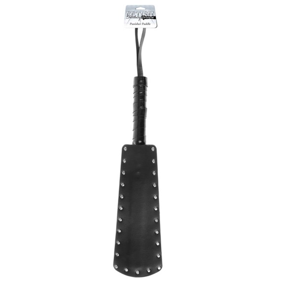 PADDLE NERO CON BORCHIE SEX TOY IN ECO-PELLE