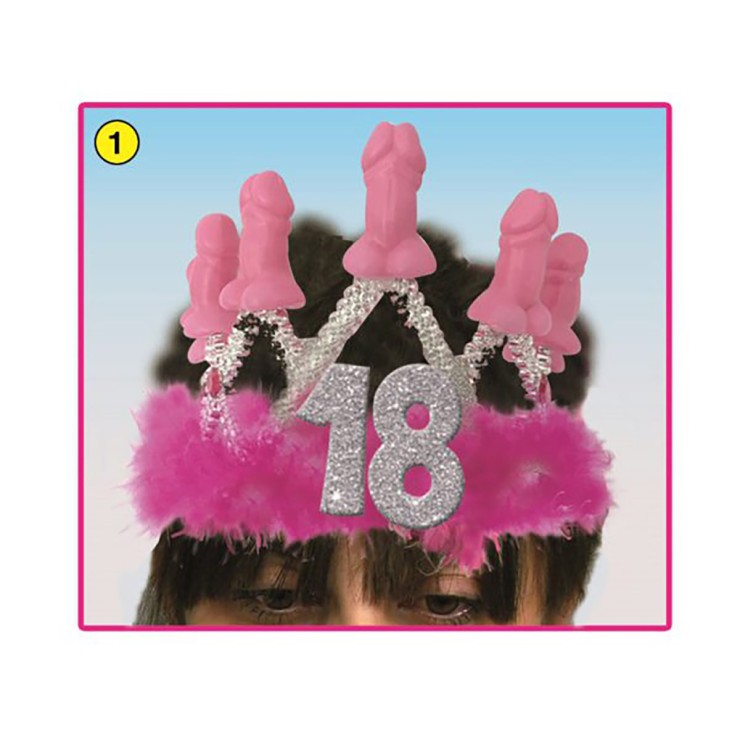 CORONCINA SEXY COMPLEANNO CON PENI ROSA GADGET
