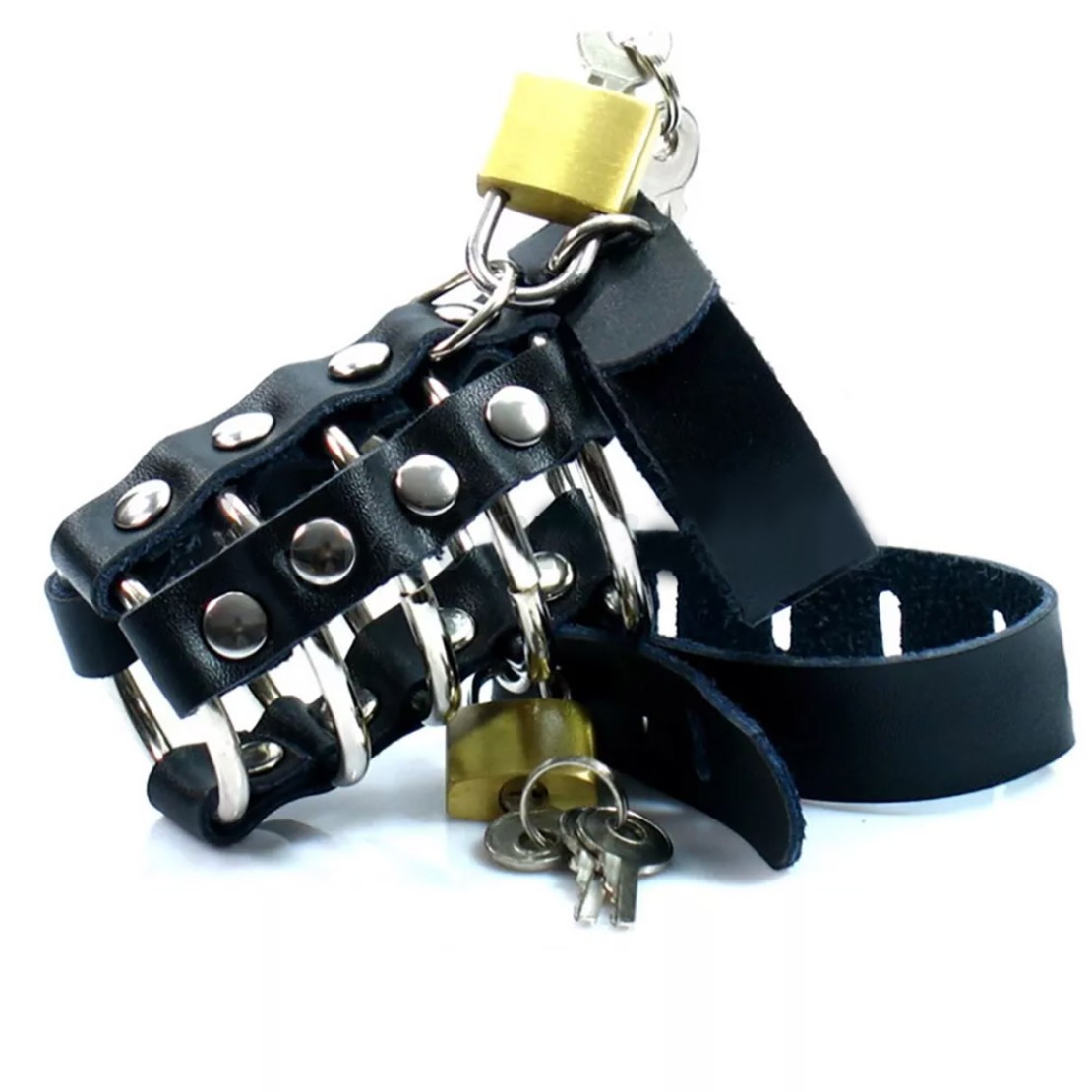 CINTURA DI CASTITÀ IN PELLE PER UOMO SEX TOY...