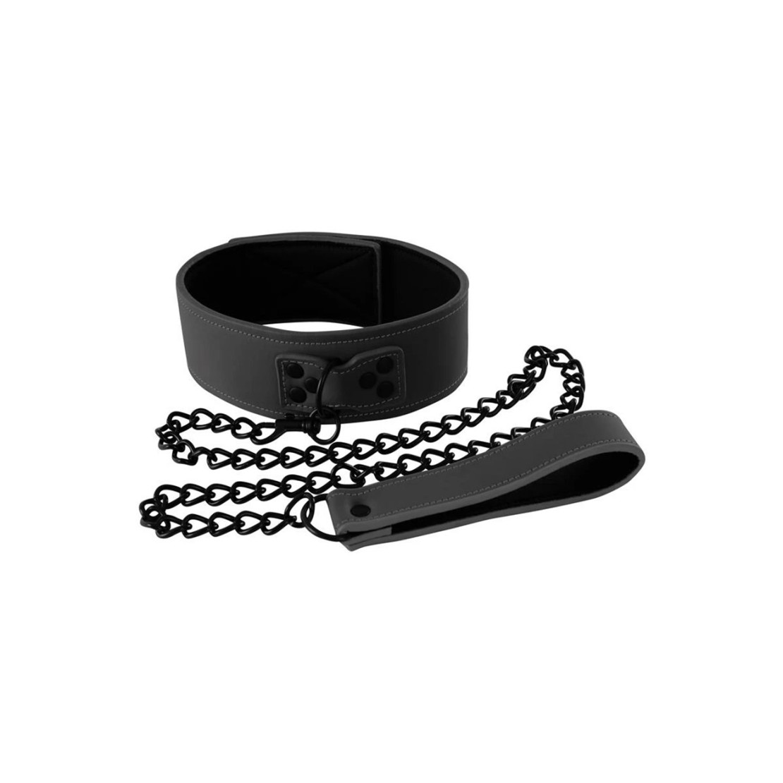COLLARE CON GUANZAGLIO RENEGADE NERO IN SIMILPELLE