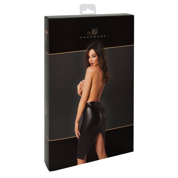 GONNA LUNGA IN SPANDEX NERO CON SPACCO APRIBILE CERNIERA POSTERIORE