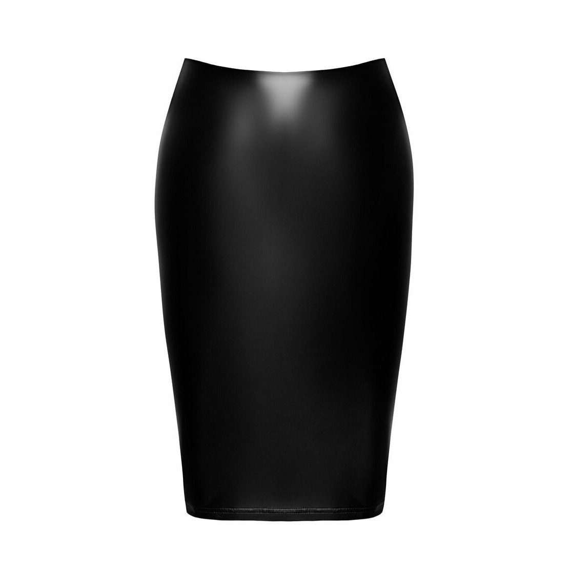 GONNA LUNGA IN SPANDEX NERO LUCIDO CON SPACCO...