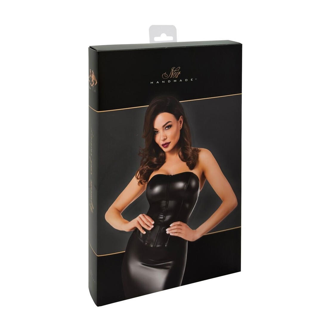 CORSETTO SEXY DONNA IN SPANDEX NERO CON SCOLLO...