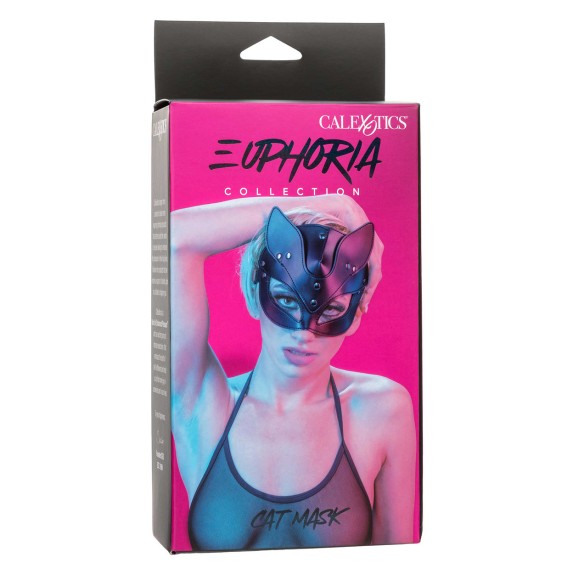 MASCHERA SEXY DA GATTA IN PELLE VEGANA REGOLABILE CON INTERNO MORBIDO