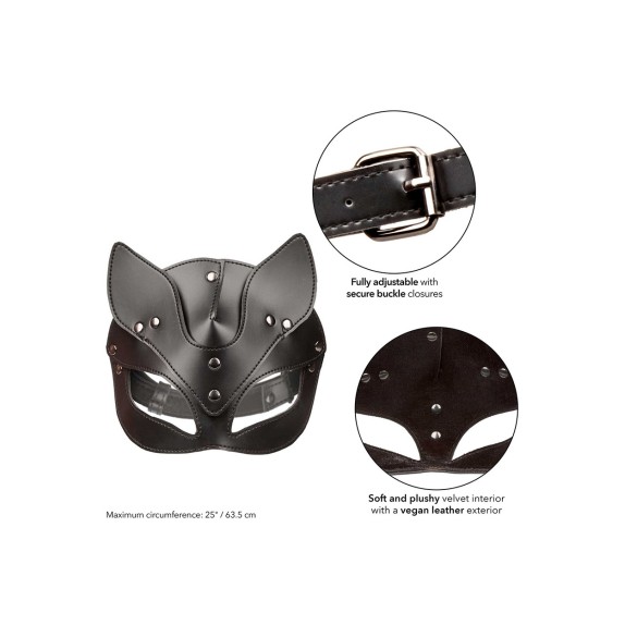 MASCHERA SEXY DA GATTA IN PELLE VEGANA REGOLABILE CON INTERNO MORBIDO