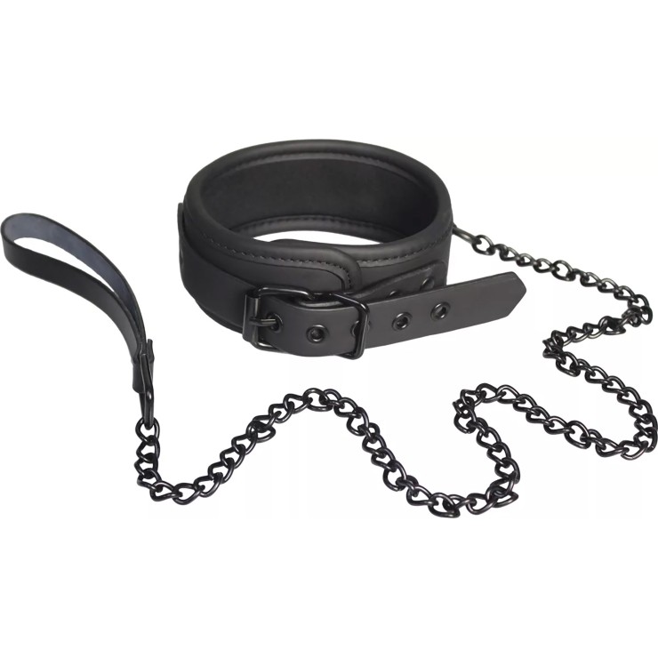 COLLARE CON GUINZAGLIO SEX TOY NERO 2