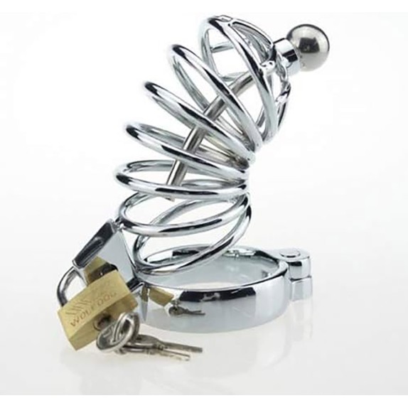 GABBIA PER PENE IN ACCIAIO SEXY TOY CON SONDA URETRALE