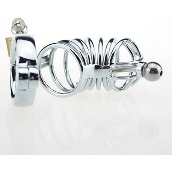 GABBIA PER PENE IN ACCIAIO SEXY TOY CON SONDA URETRALE