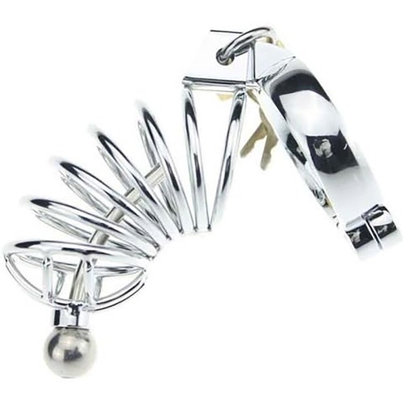 GABBIA PER PENE IN ACCIAIO SEXY TOY CON SONDA URETRALE