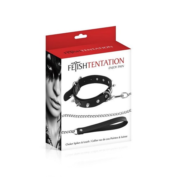 COLLARE REGOLABILE NERO SEX TOY CON BORCHIE