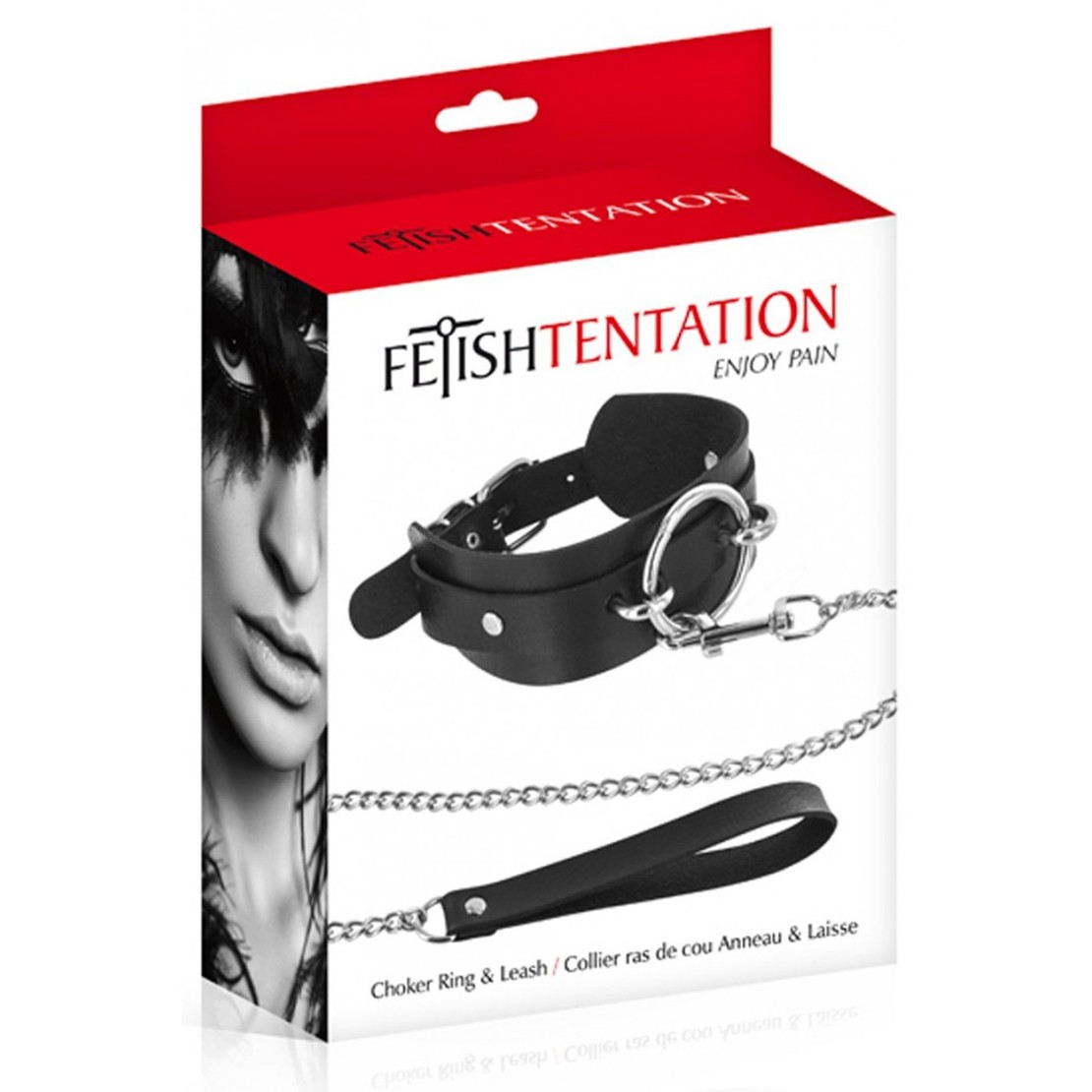COLLARE REGOLABILE SEX TOY CON ANELLO GRANDE E...
