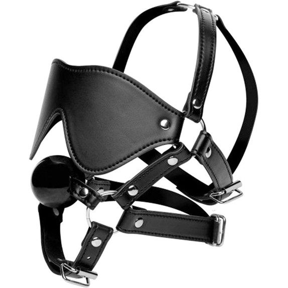 MASCHERA CON BENDA E BALL GAG PER GIOCHI DI COPPIA SADOMASO