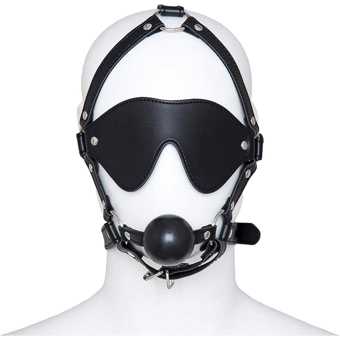 MASCHERA CON BENDA E BALL GAG PER GIOCHI DI...